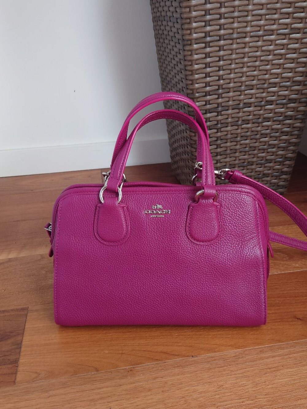 Coach Genuine Leather Purple Mini Nolita Satchel